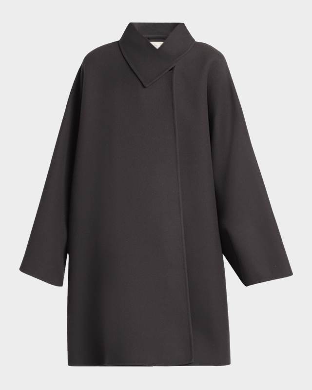 August Single-Breasted Wool-Silk Coat